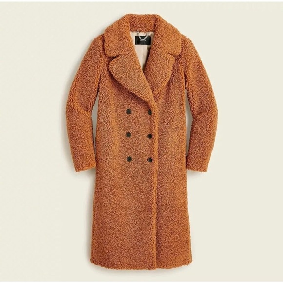 J.Crew NWT Double Breasted Long Teddy Sherpa Coat Size M - Picture 3 of 9